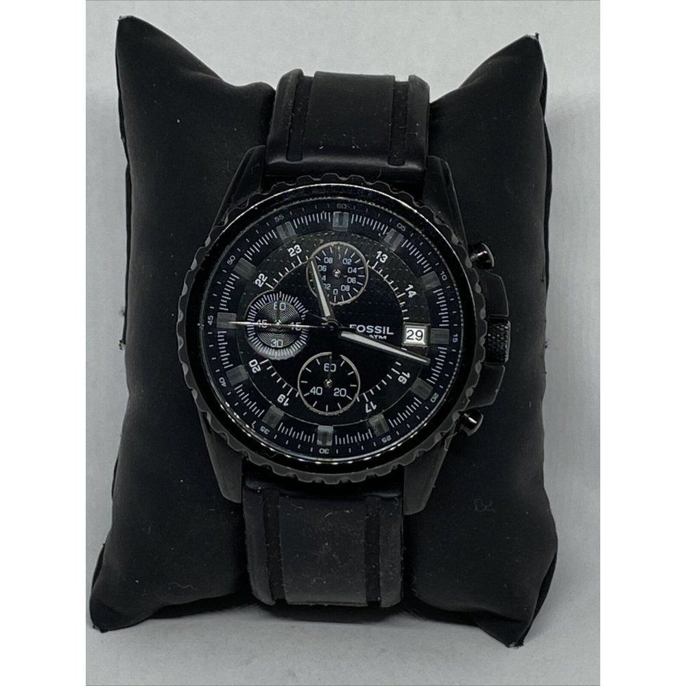 Fossil CH2473 Men's Black Rubber Analog Black Dial